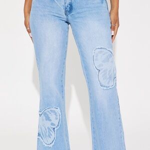 Women's Light Blue Flared Jeans